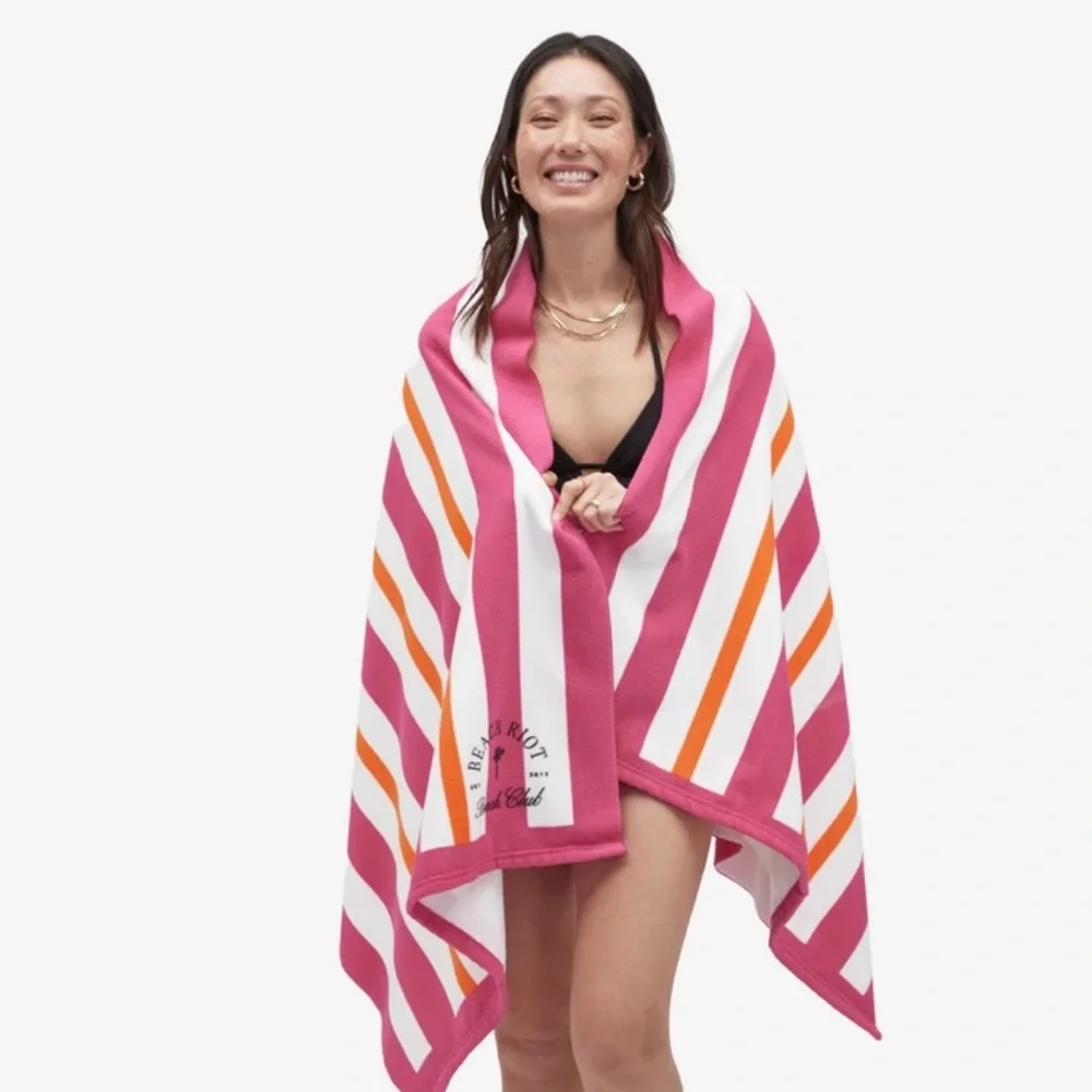Beach Riot Beach Club Pink and Orange Beach Towel